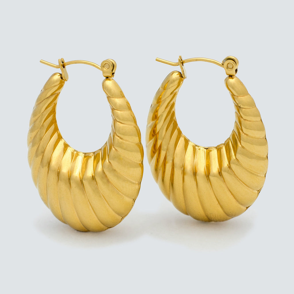 Croissant Hoops Earrings Gold