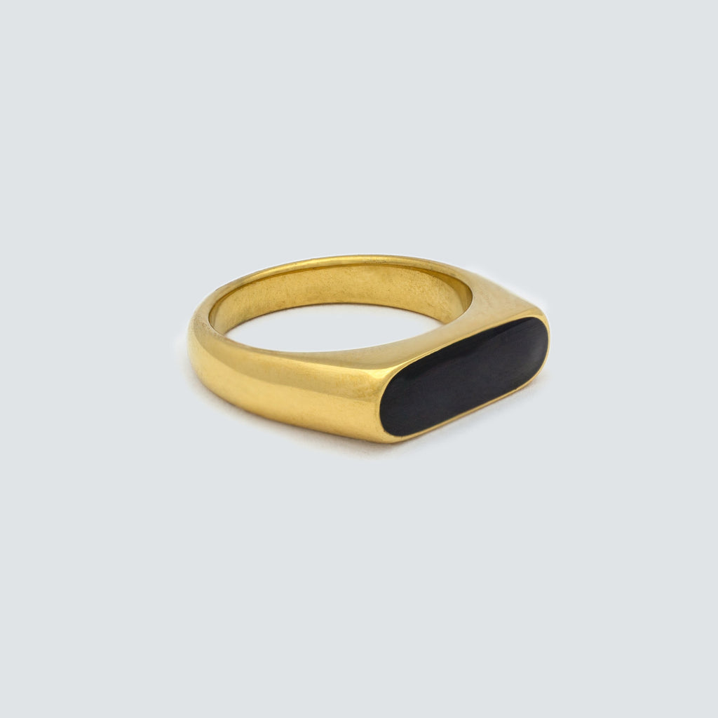 Black Stone Ring Gold