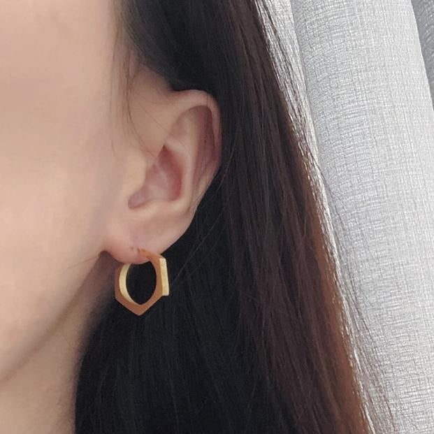 Polygon Earrings Gold